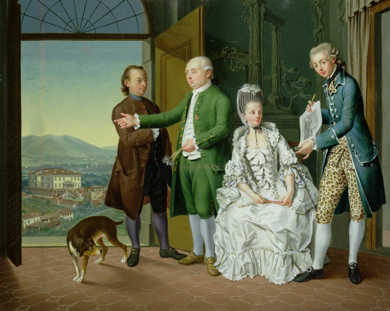 Ein Innenraum mit eleganter Gesellschaft von Venceslao Verlin