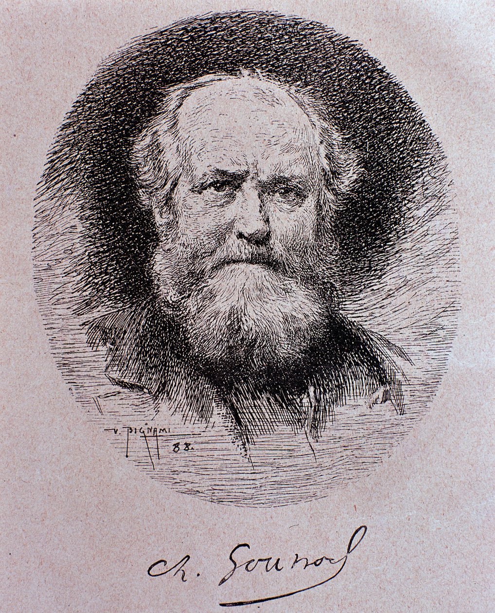 Porträt von Charles Gounod (Zeichnung) von Vespasiano Bignami