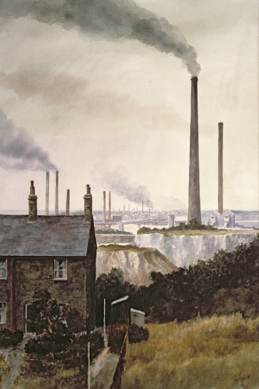 Landschaft in Nord-Kent - Nr. Northfleet, Gravesend von Vic Trevett
