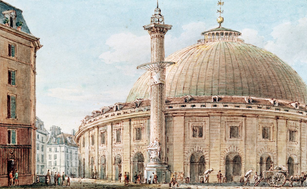 Ansicht des Getreidemarktes und der astronomischen Säule, Paris, 18.-19. Jahrhundert von Victor Jean Nicolle