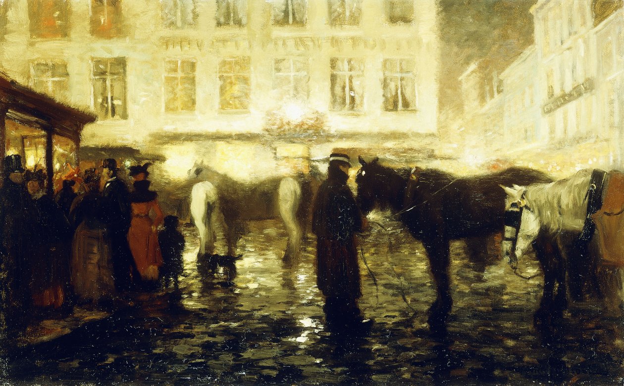 Eine Pariser Straße, Abend von Victor Gilsoul
