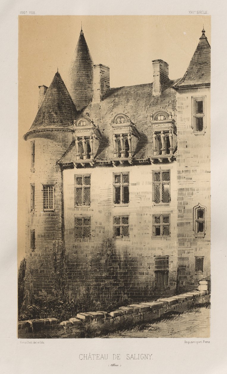 ...Pl.100, Château de Saligny Alliers, 1860 von Victor Petit