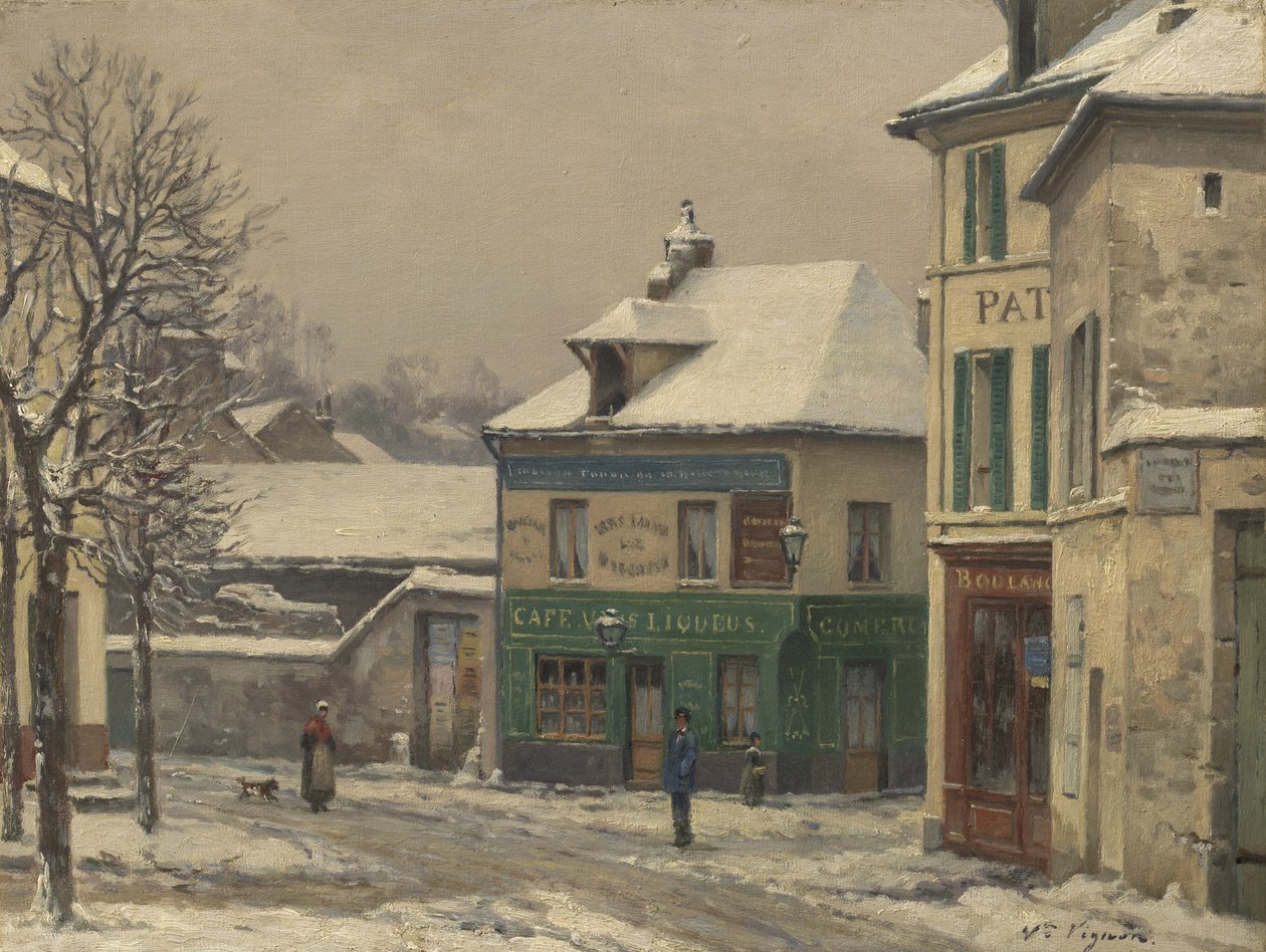 Schneeeffekt in den Vororten, ca. 1875-85 von Victor Vignon