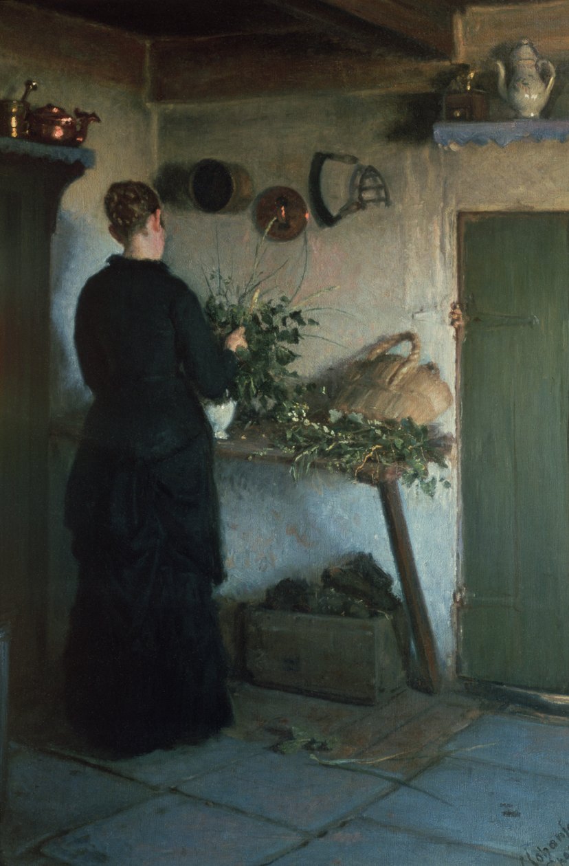 Dame in der Küche von Viggo Johansen