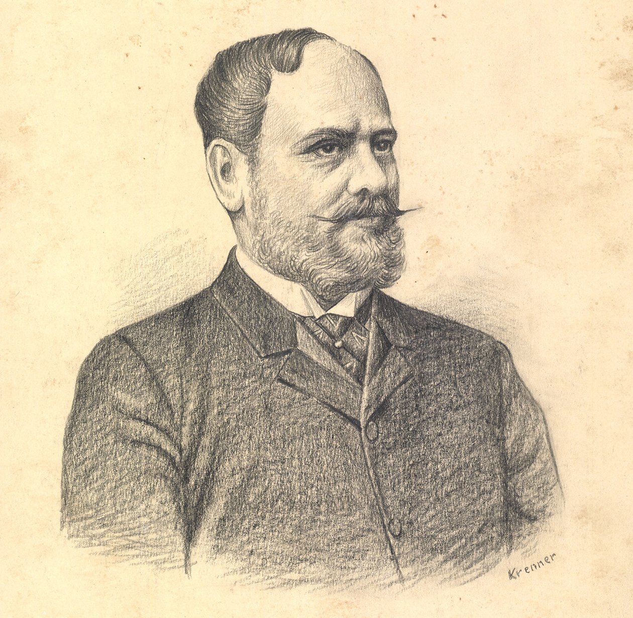 Porträt von Gabor Baross von Viktor Tardos Krenner