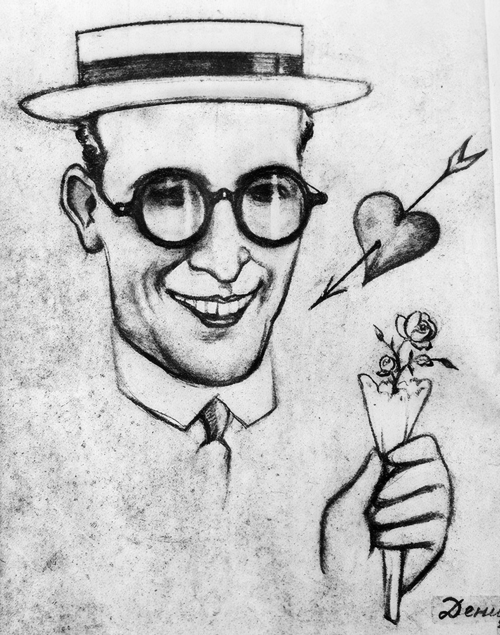 Karikatur auf Harold Lloyd von Viktor Deni