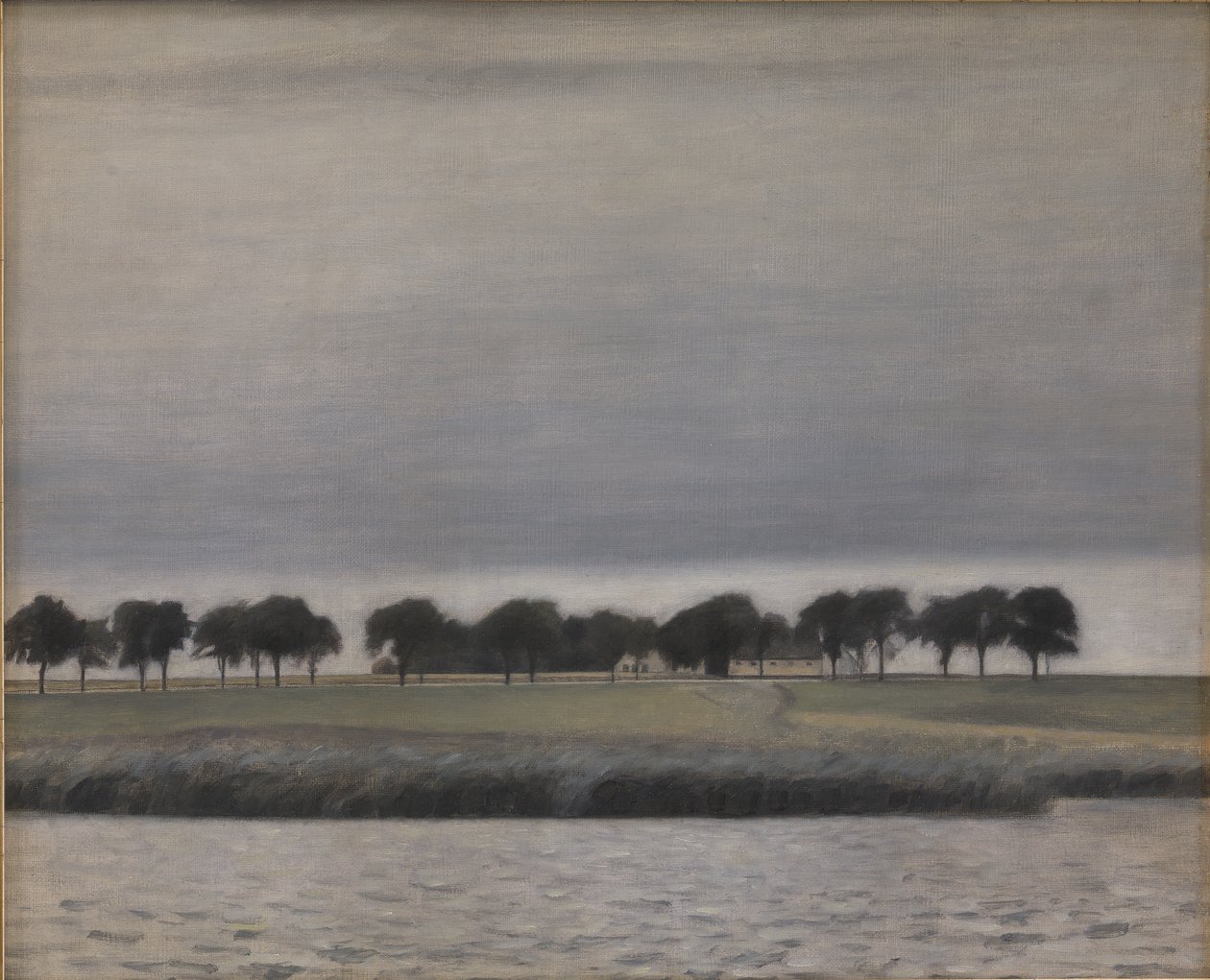 Studie für Sonne Regen, Gentofte-See von Vilhelm Hammershoi
