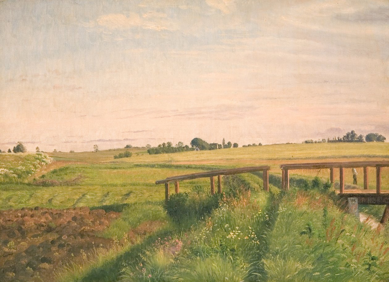 Feldlandschaft mit einer Brücke von Vilhelm Kyhn
