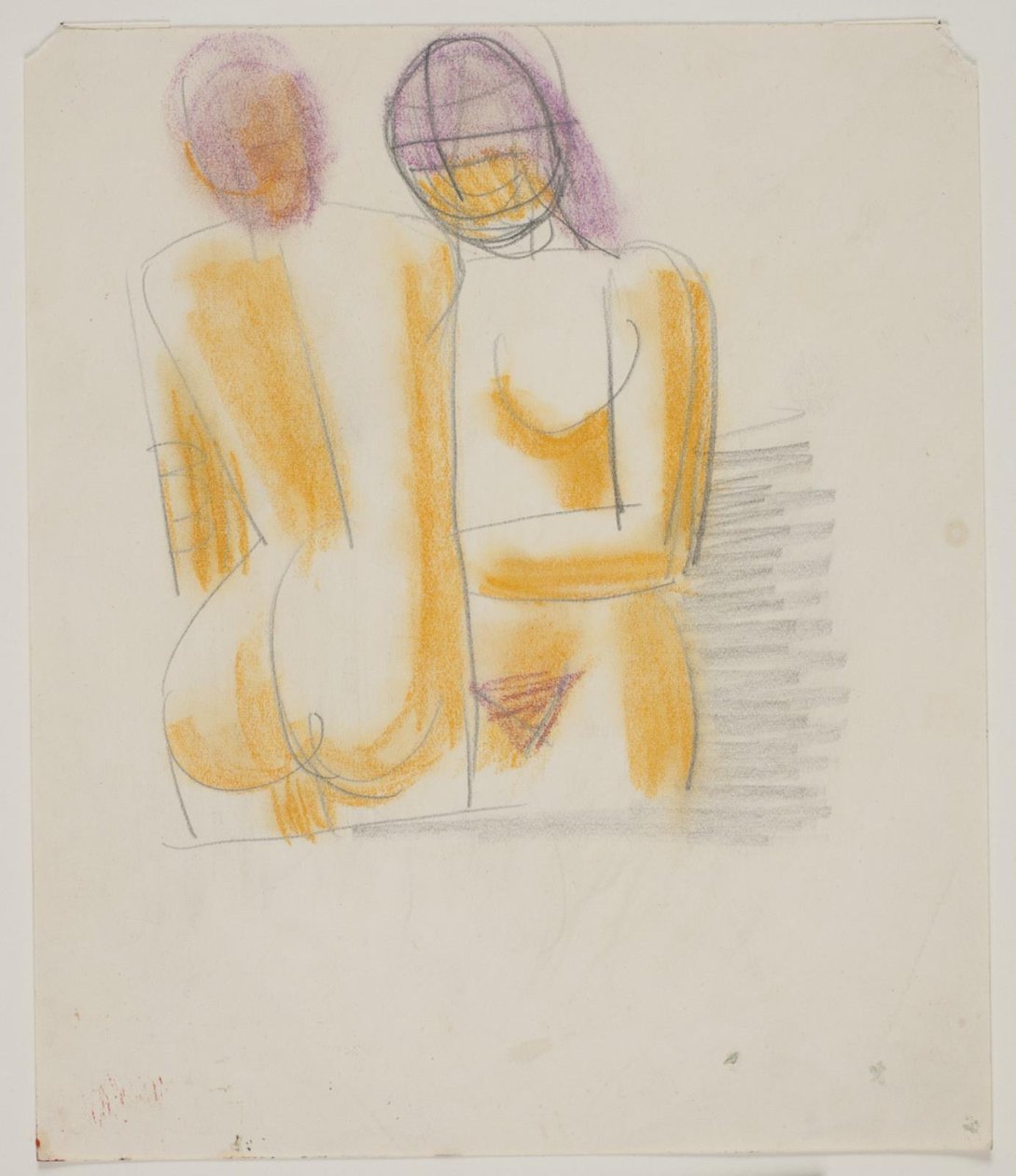 Kompositionsstudie mit 2 stehenden, nackten Frauen von Vilhelm Lundstrøm