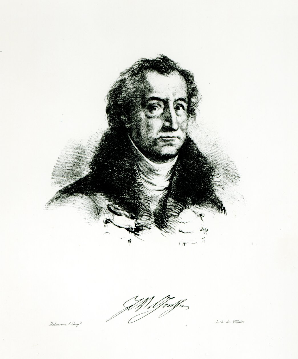 Johann Wolfgang Goethe (1749-1831) graviert von Delacroix von Villain