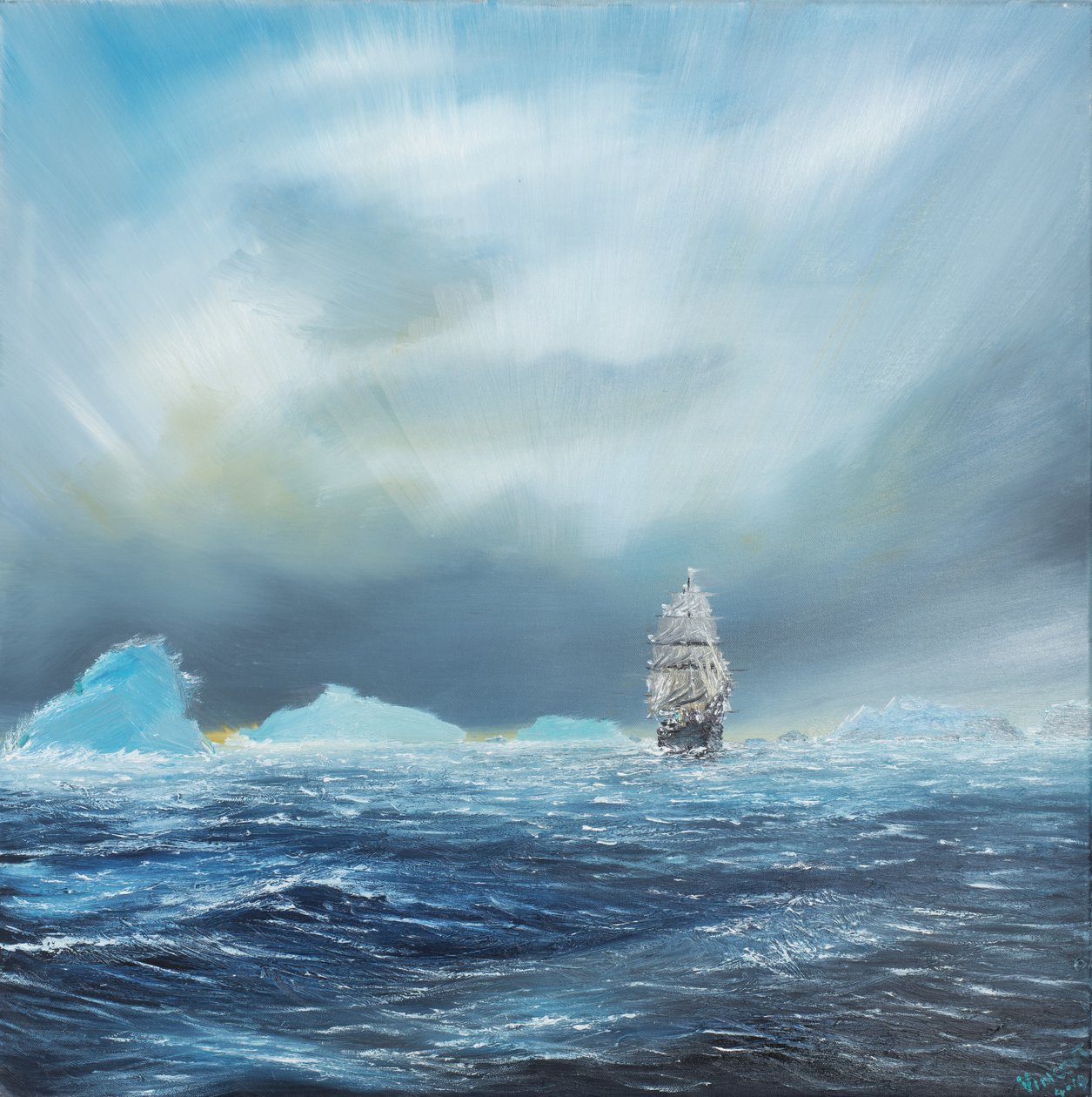 Eisreich, Terra Nova passiert Eisberge, 2014 von Vincent Alexander Booth