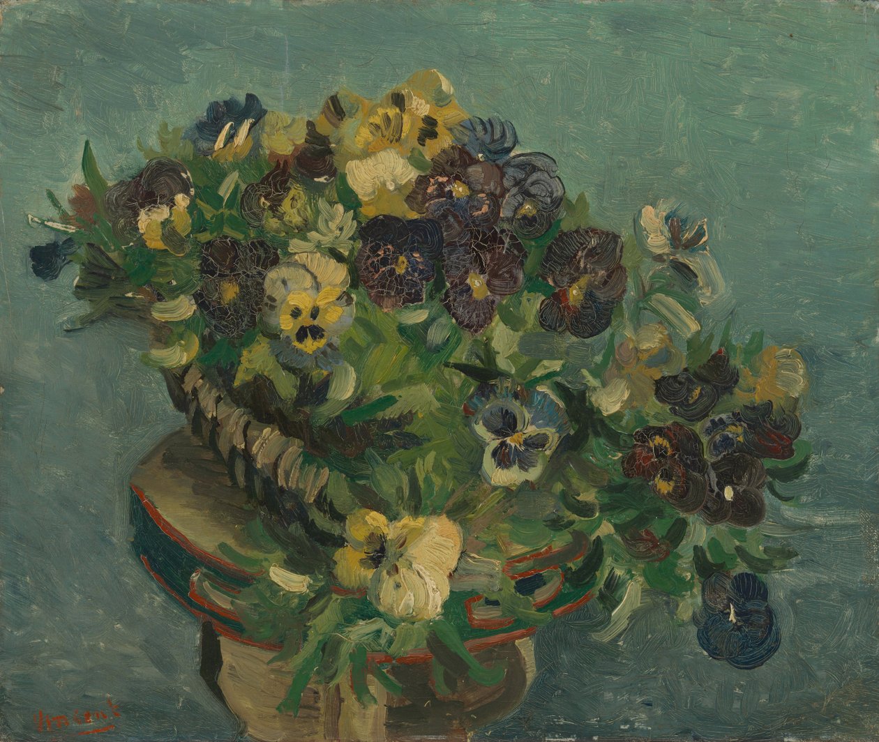 Korb mit Stiefmütterchen von Vincent van Gogh