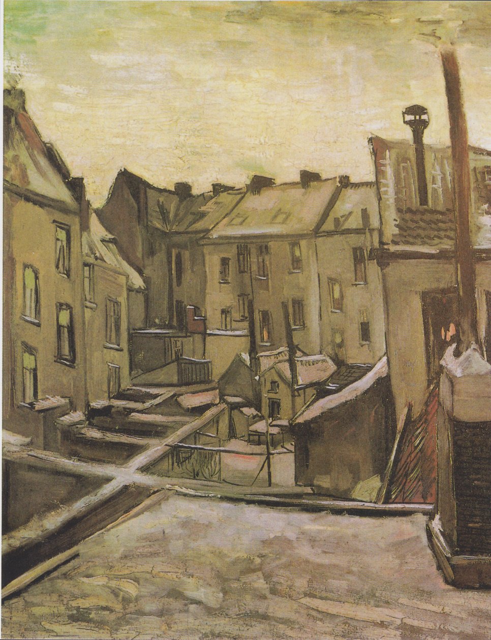 Hinterhöfe in Antwerpen im Schnee von Vincent van Gogh