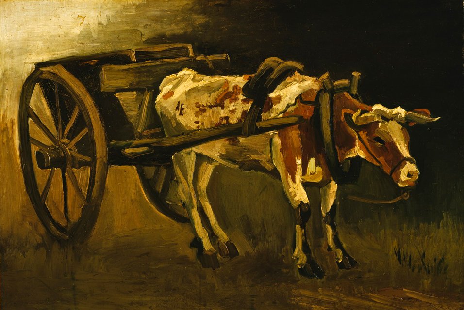 Karren mit rotbraunem Ochsen von Vincent van Gogh