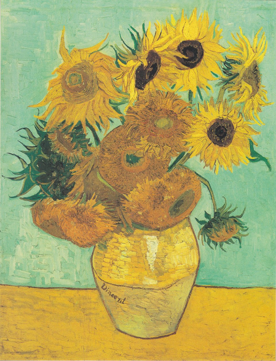 Zwölf Sonnenblumen in einer Vase von Vincent van Gogh