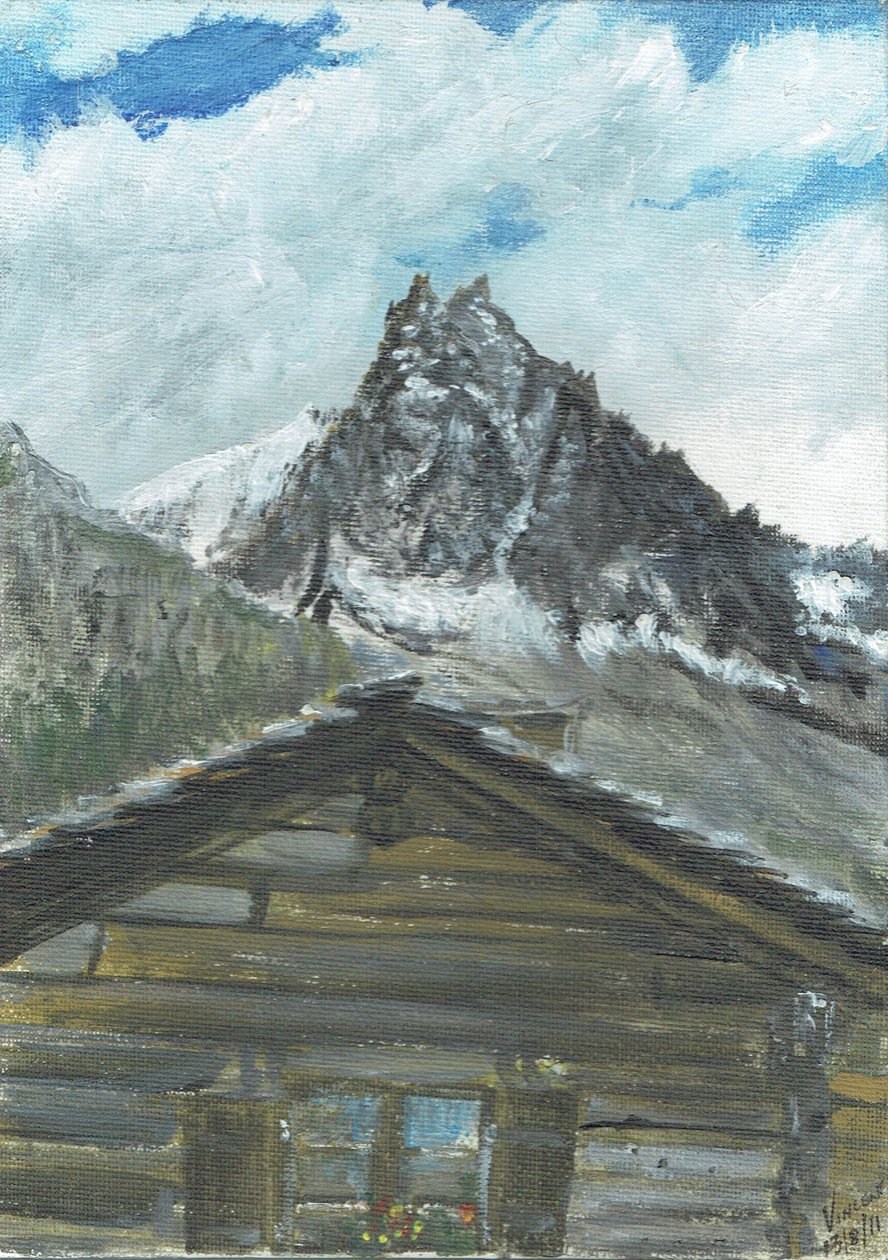 Hütte in Zinal, Schweiz von Vincent Alexander Booth