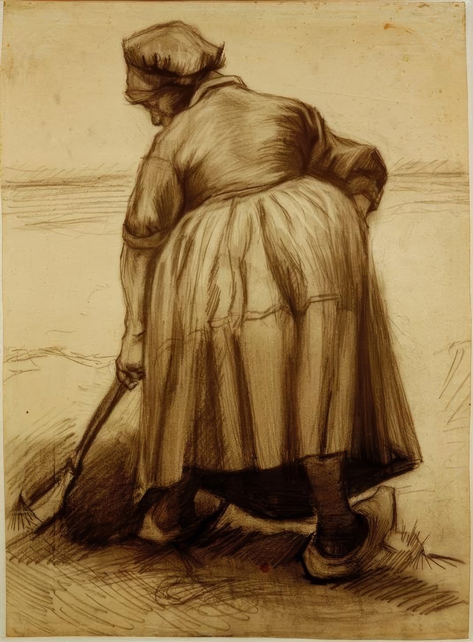 Bäuerin beim Graben von Vincent van Gogh