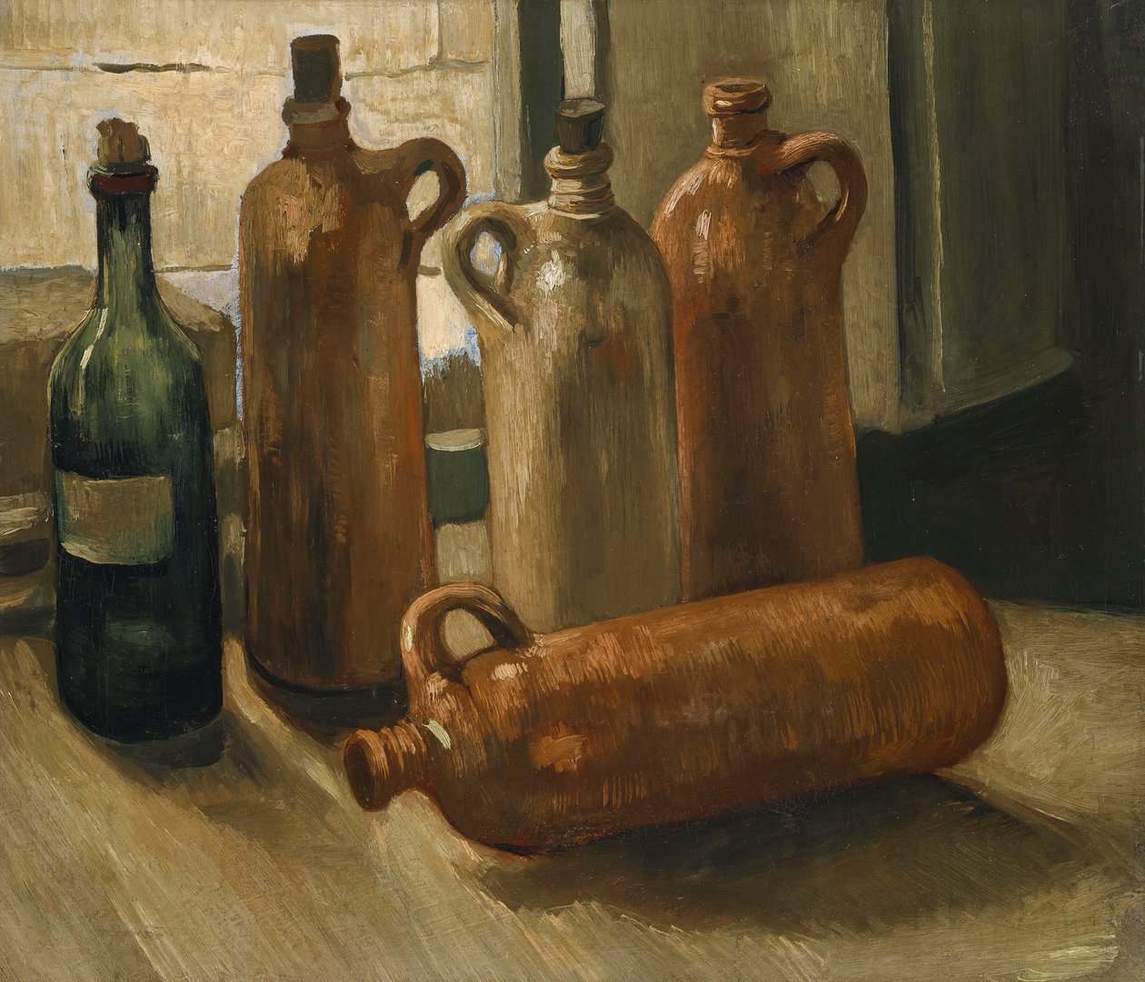 Stillleben mit fünf Flaschen von Vincent van Gogh