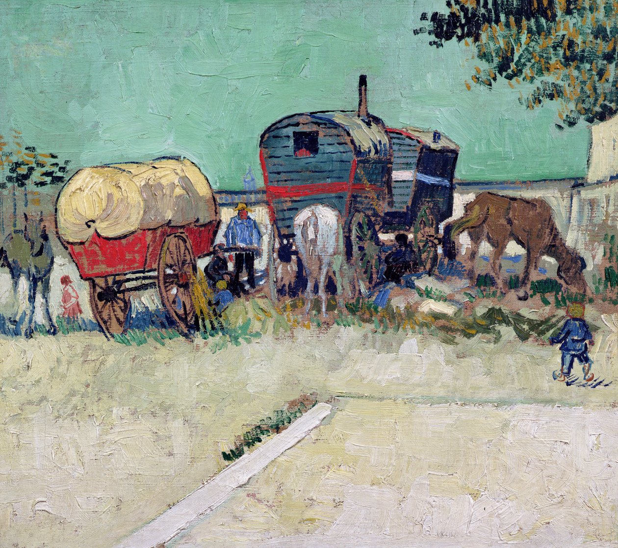 Die Karawanen, Zigeunerlager bei Arles von Vincent van Gogh