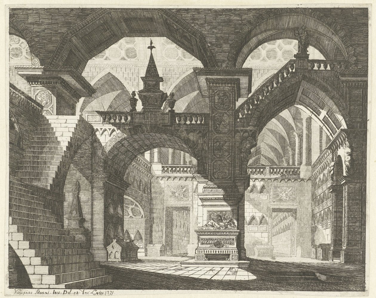 Kircheninterieur von Vincenzo Mazzi