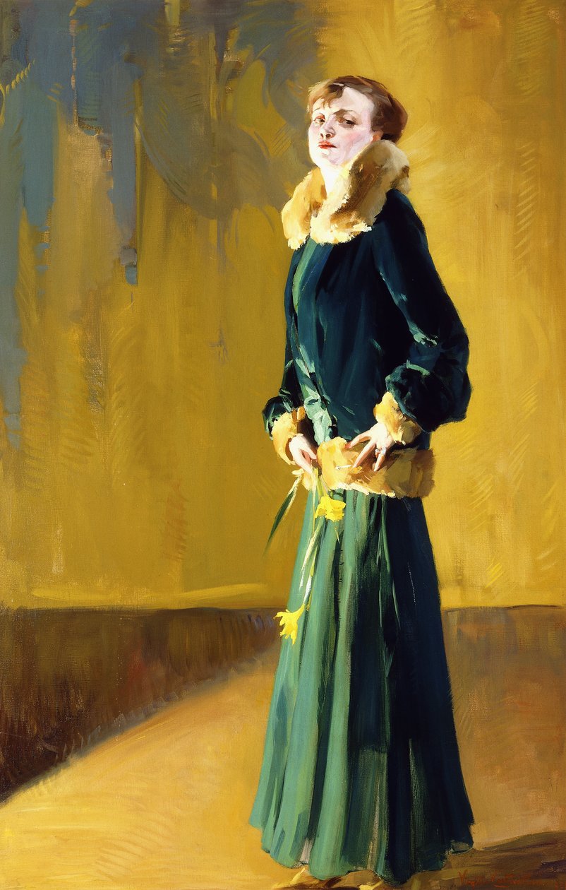 Die Dame in Grün von Virgilio Constantini