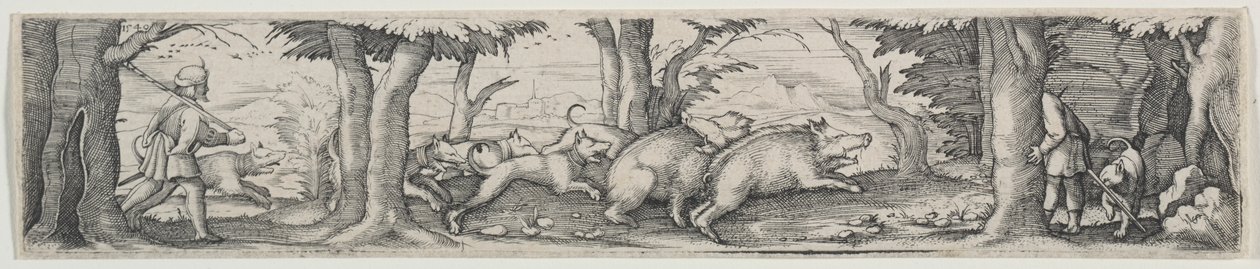 Wildschweinjagd von Virgilius Solis
