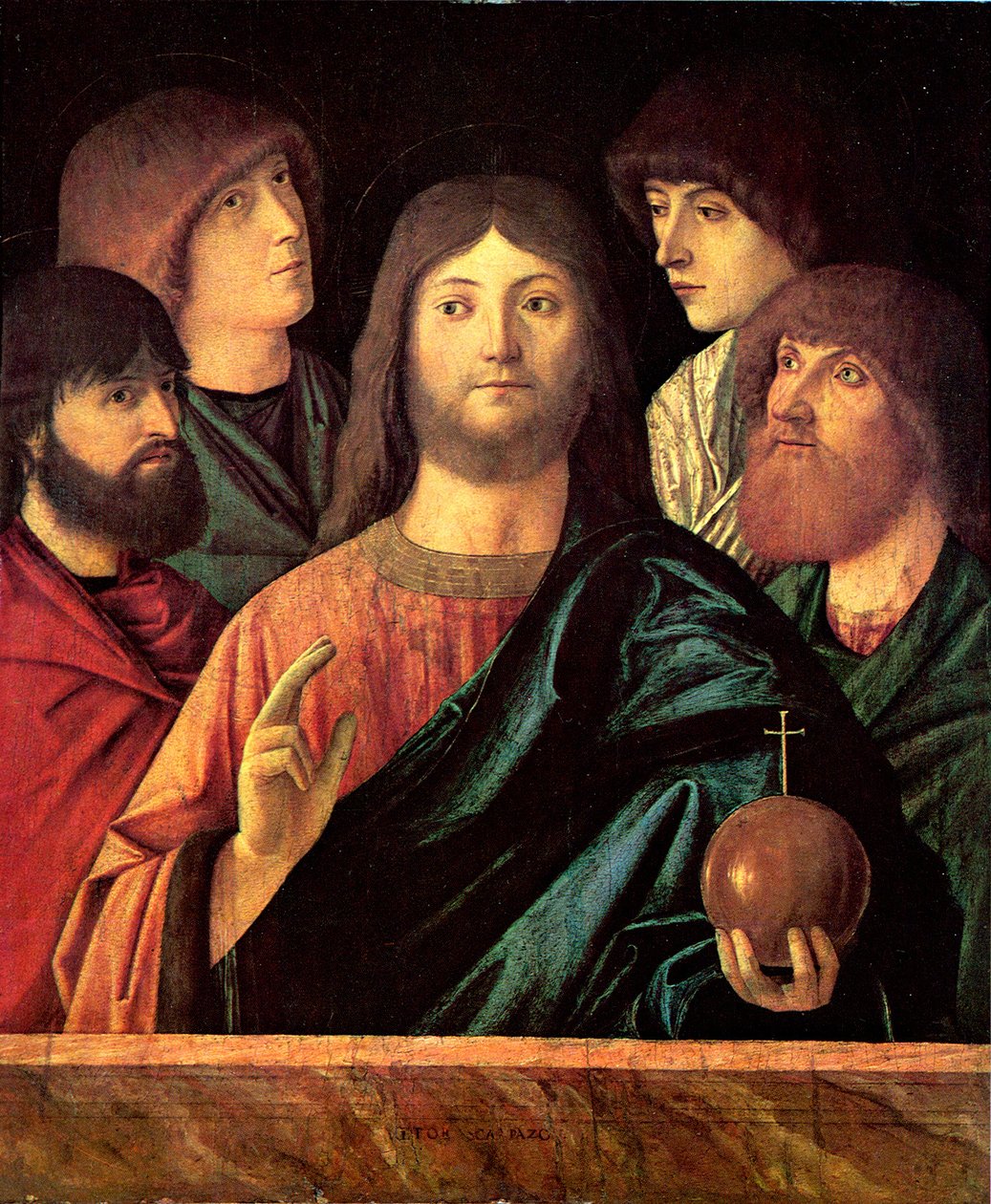 Der Erlöser segnet vier Apostel von Vittore Carpaccio