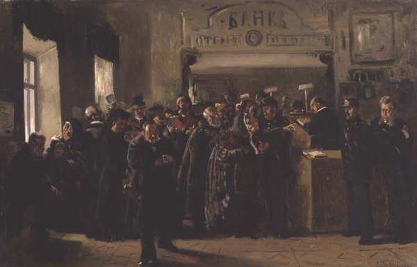 Bankrott, 1880 von Vladimir Egorovic Makovsky