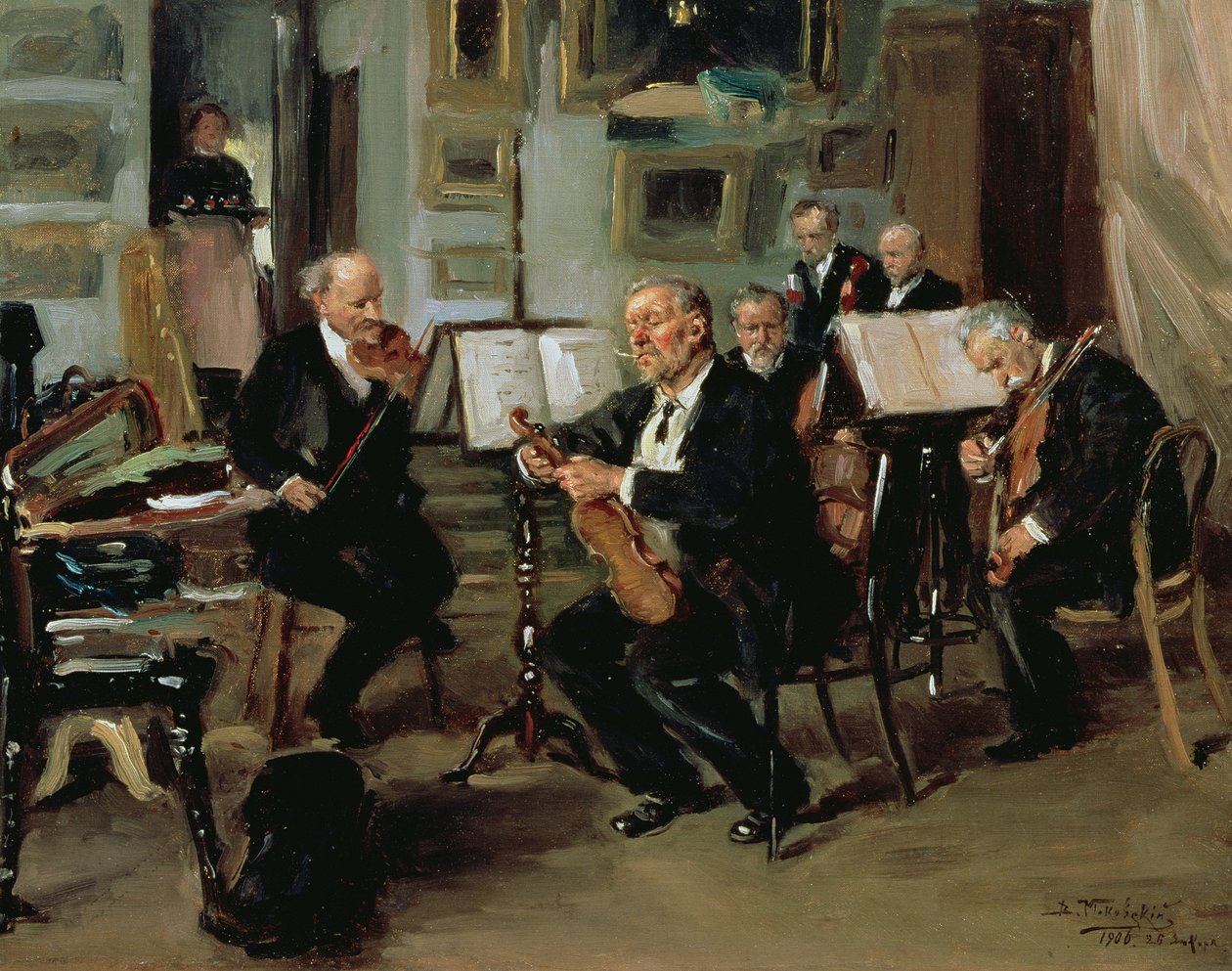 Musikalischer Abend, 1906 von Vladimir Egorovic Makovsky
