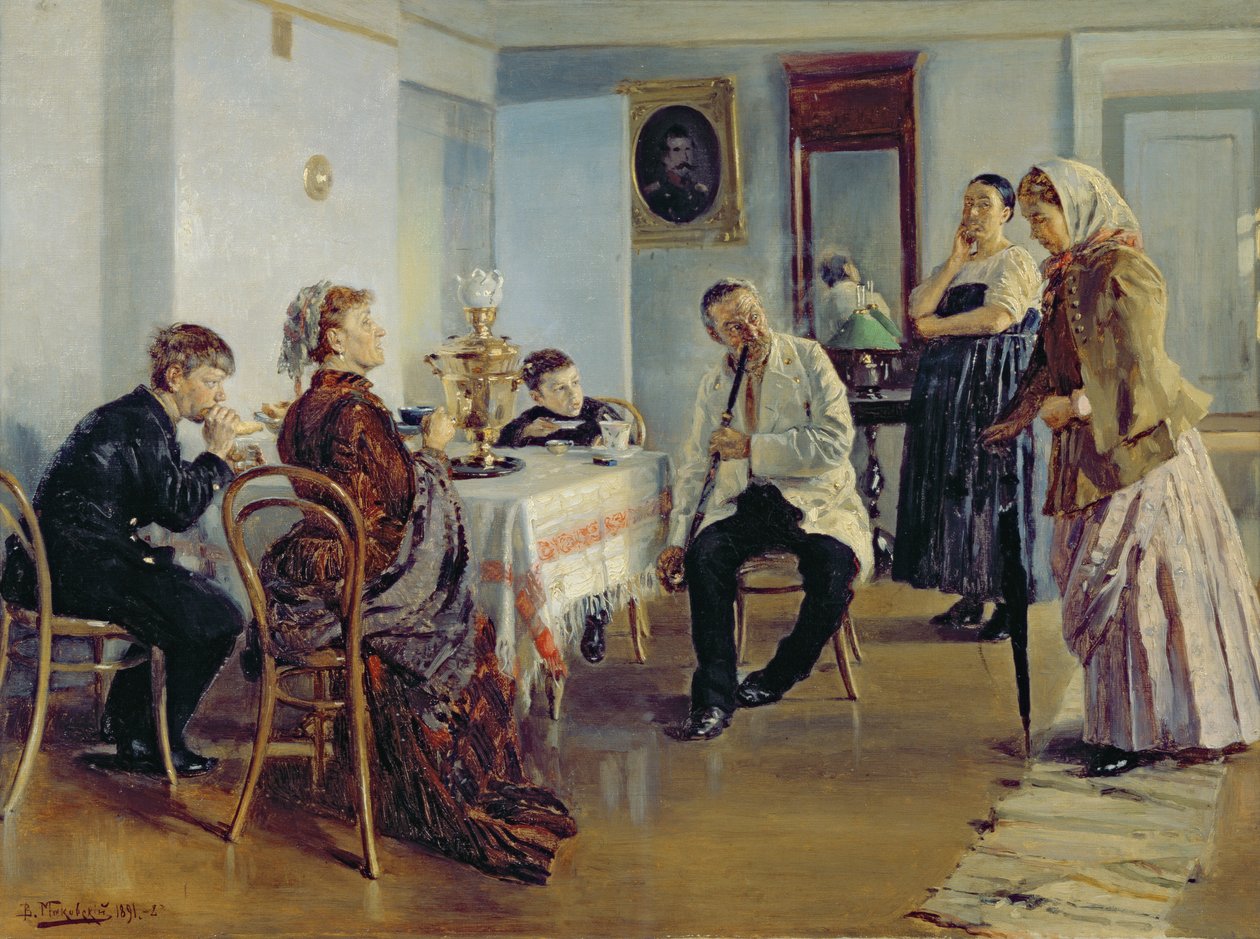 Anstellung eines Dienstmädchens, 1891-92 von Vladimir Egorovic Makovsky