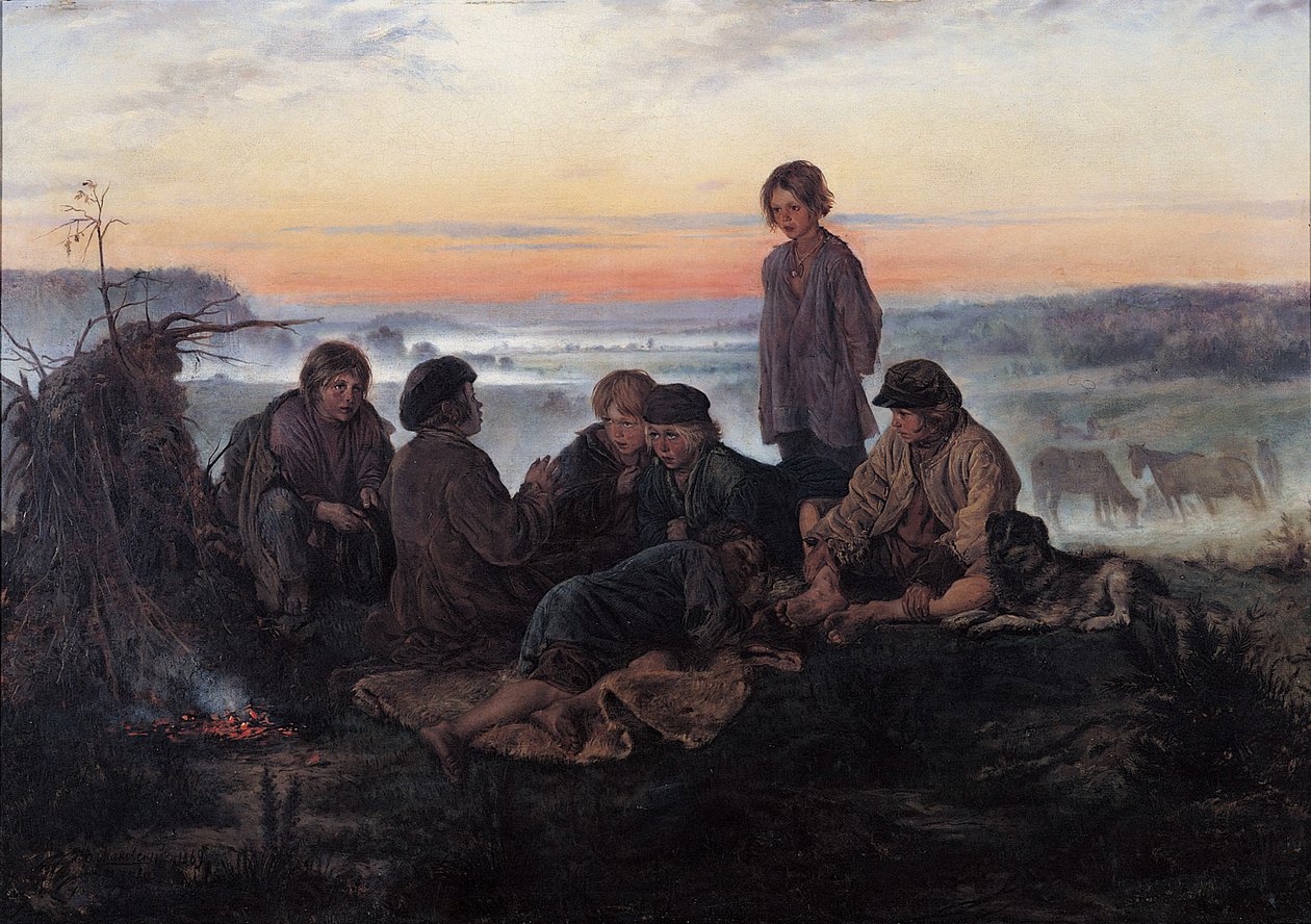 Die Bezhin-Wiese, 1869 von Vladimir Egorovic Makovsky