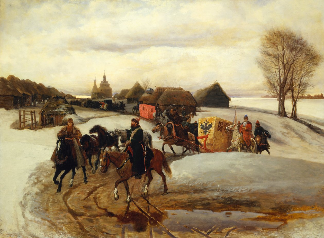 Die Frühlingspilgerfahrt der Zarin unter Zar Alexei Michailowitsch von Vyacheslav Schvarts