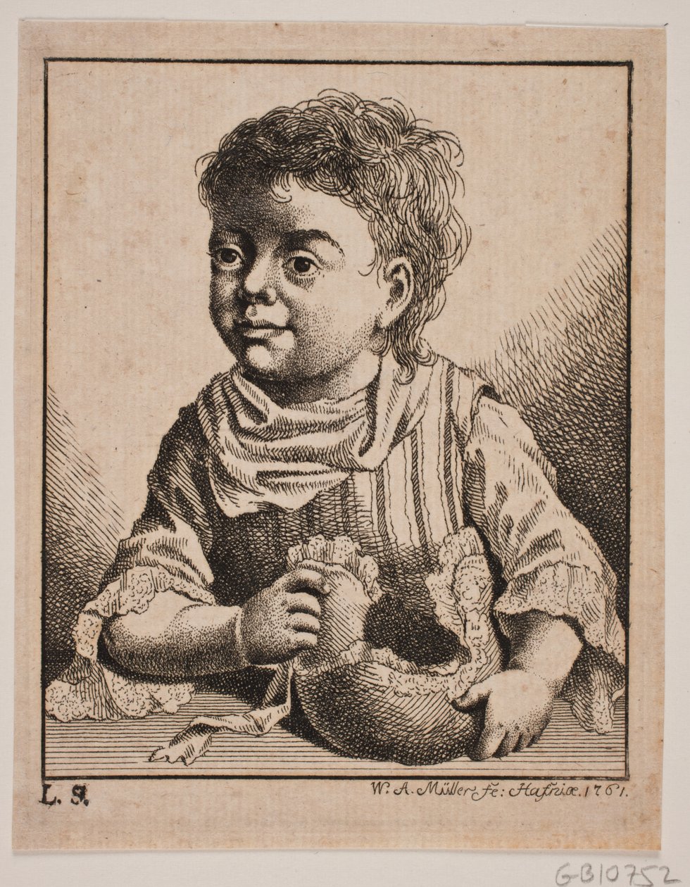 Ein kleines Mädchen, halbe Figur von W.A. Müller