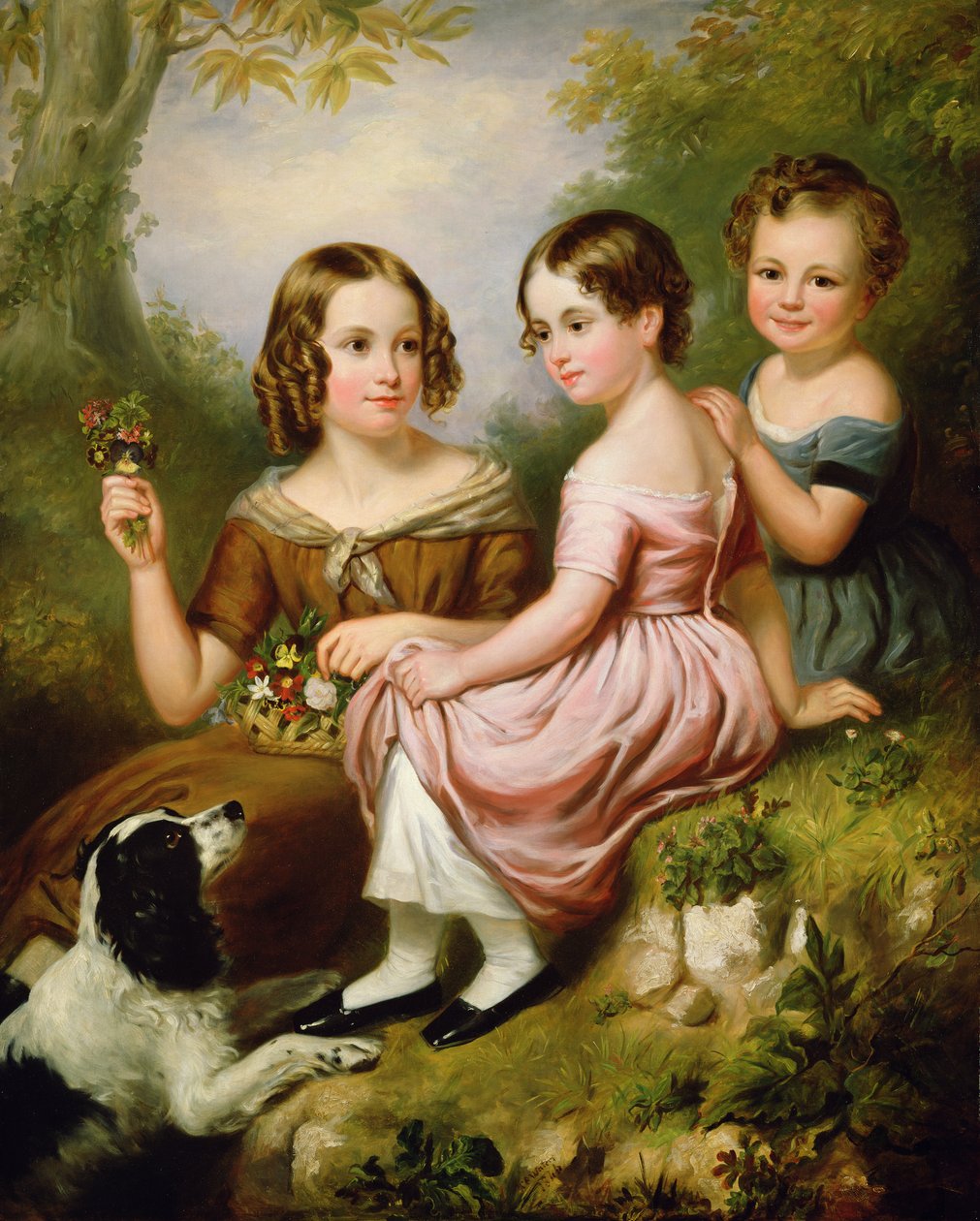 Porträt von drei Kindern, 1846 von W.R. Waters