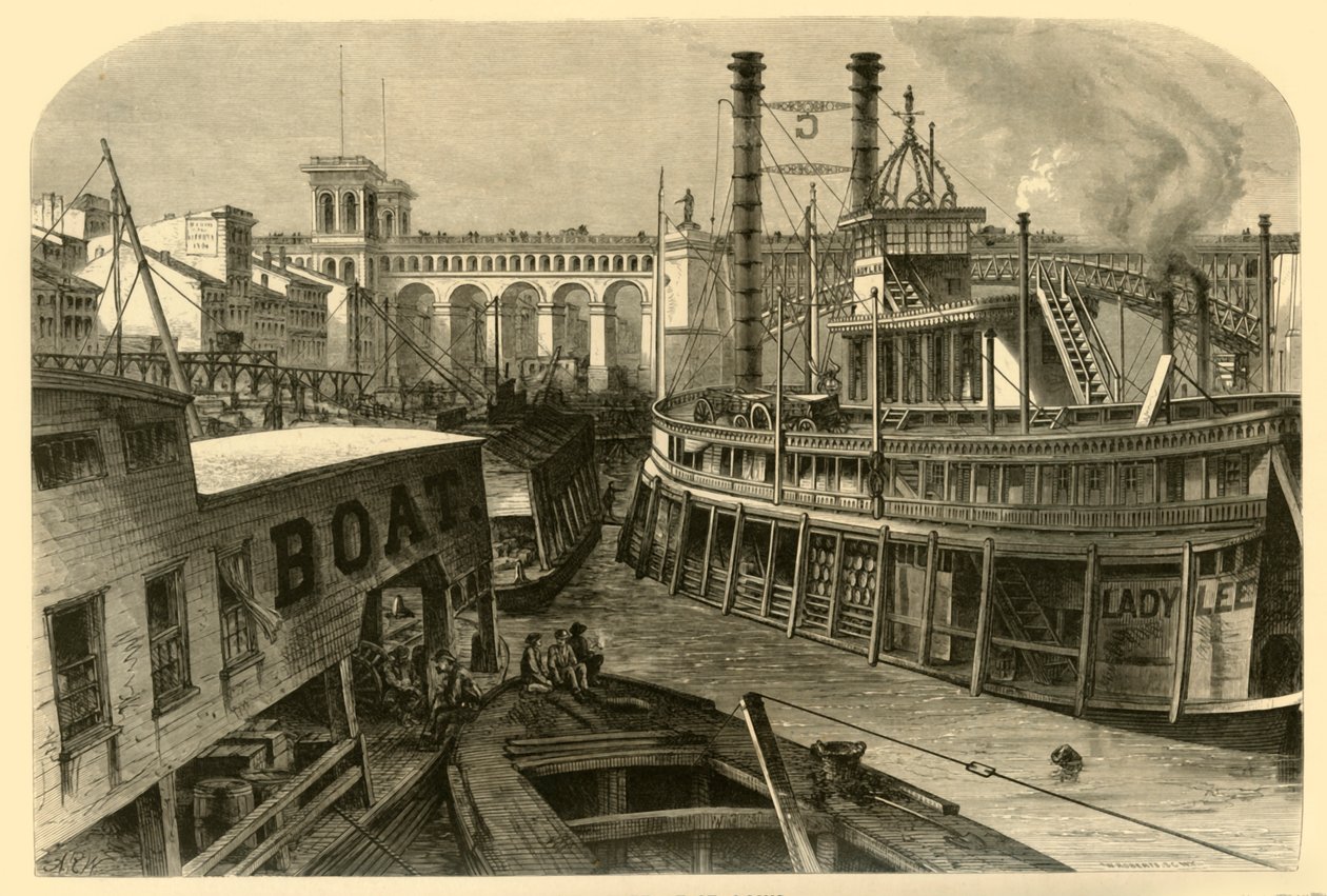 Das Hochwasser in St. Louis, 1874 von W. Roberts