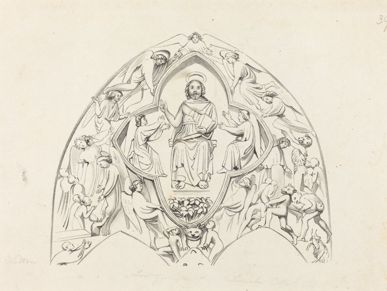 Jüngstes Gericht, Lincoln Cathedral von W. Walton after John Flaxman
