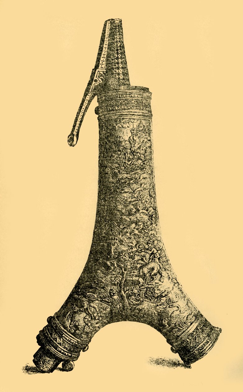 Pulverflasche, ca. 1580-1600, 1881 von W. Wise
