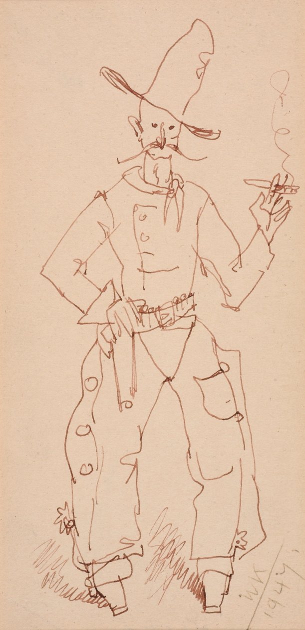 Cowboy beim Rauchen von Walt Kuhn