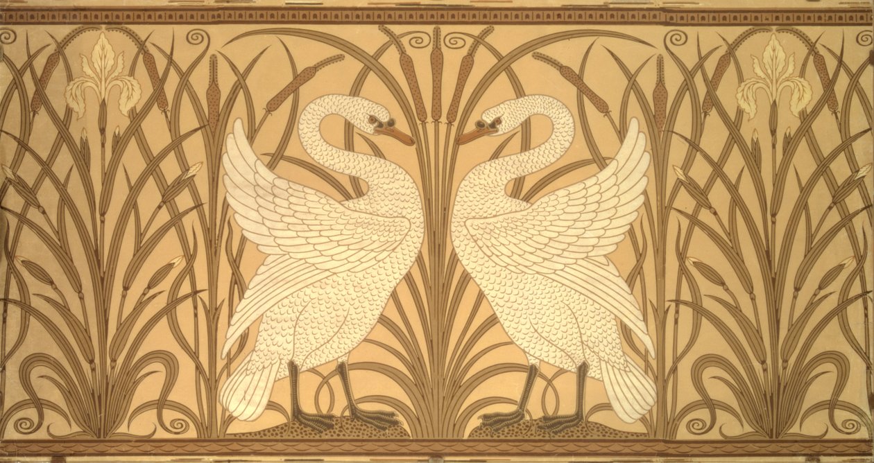 Schwan Tapetendesign von Walter Crane