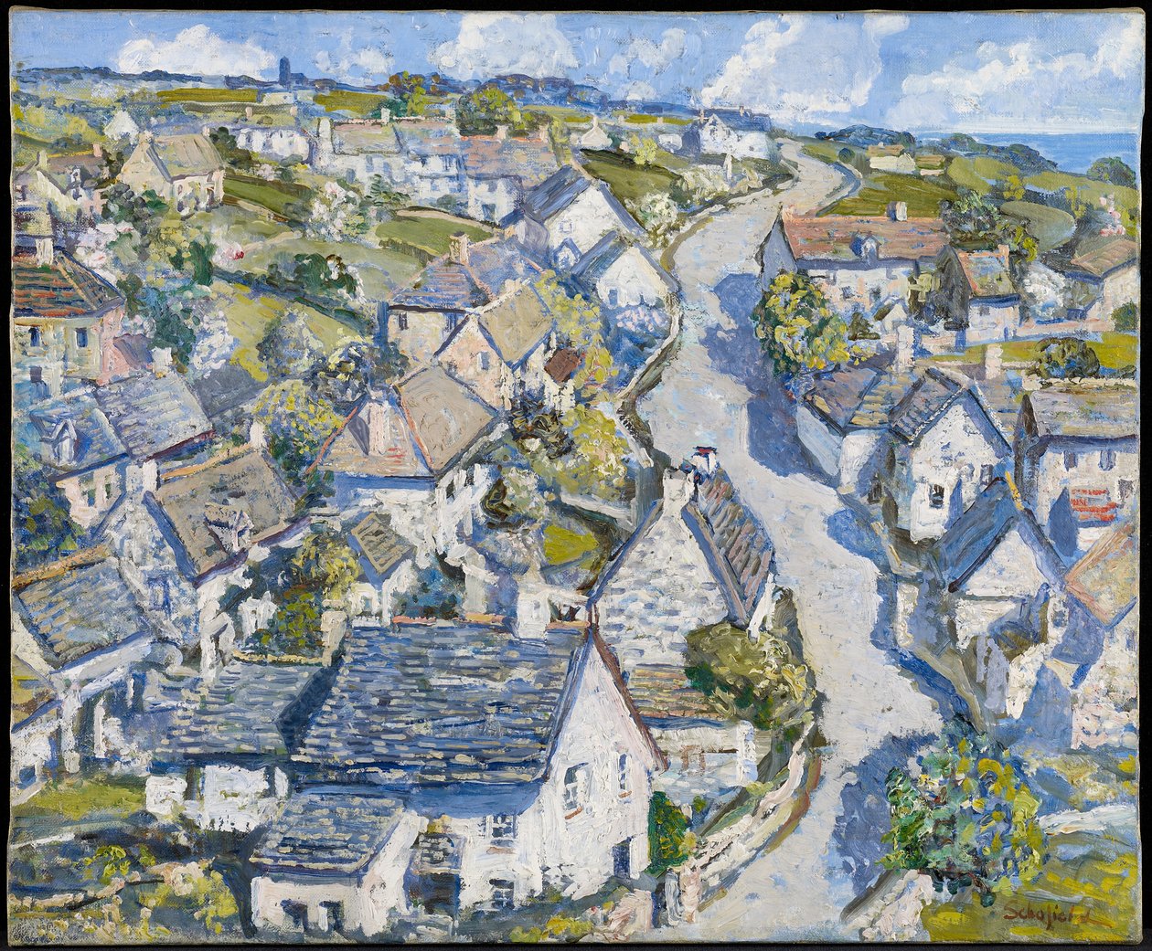 Bergbaudorf in Cornwall, ca. 1920 von Walter Elmer Schofield