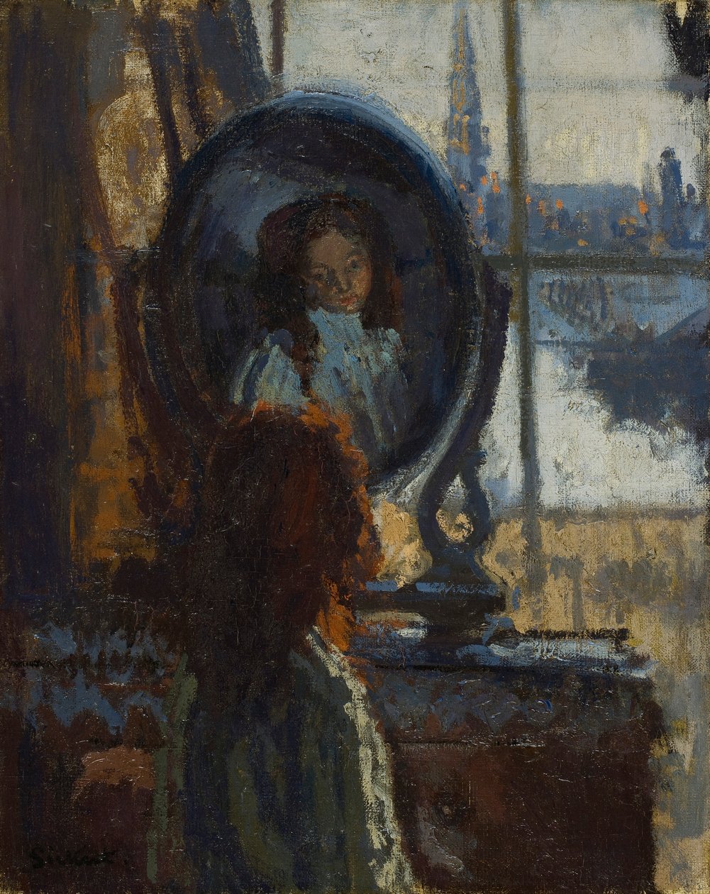 Mädchen am Spiegel, kleine Rachel, 1907 von Walter Richard Sickert