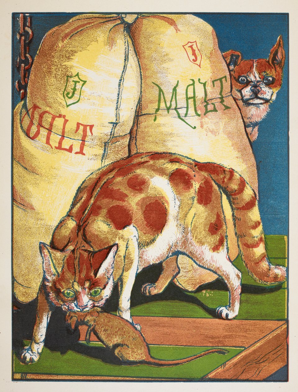 Eine Katze tötet eine Ratte von Walter Crane