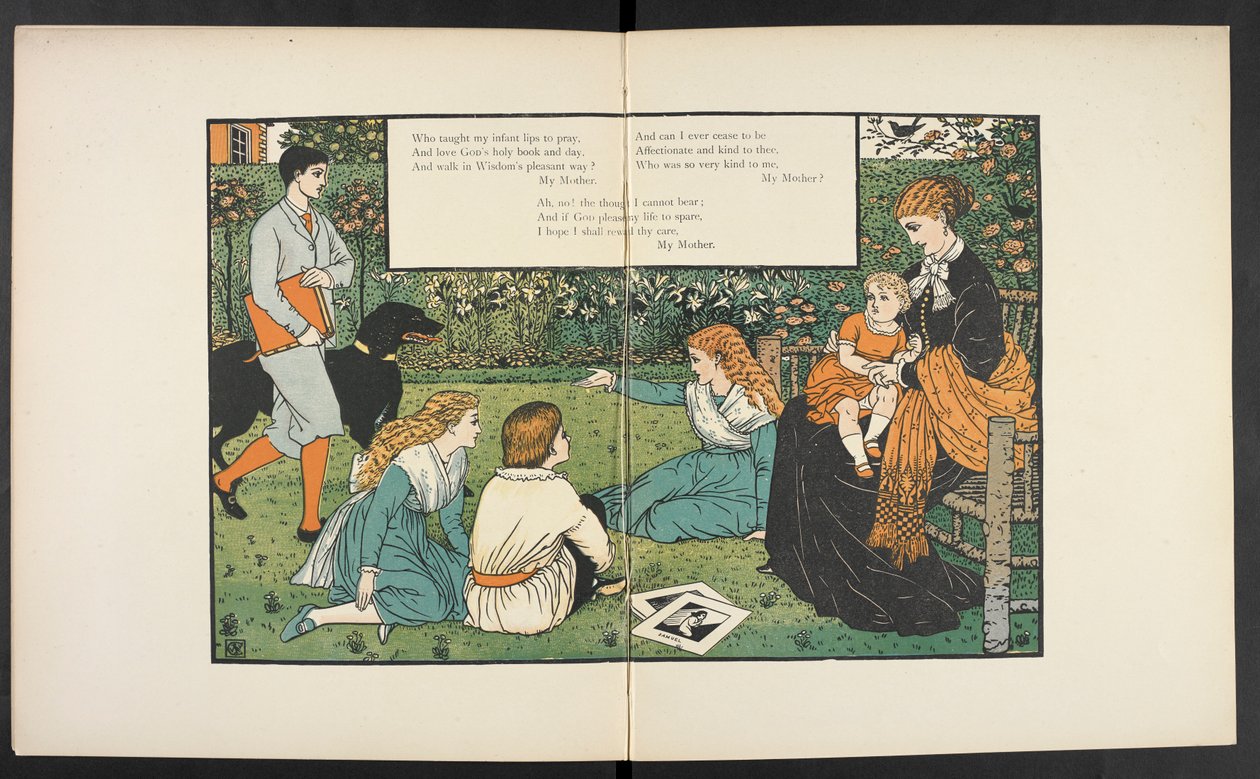 Eine Familie im Garten von Walter Crane