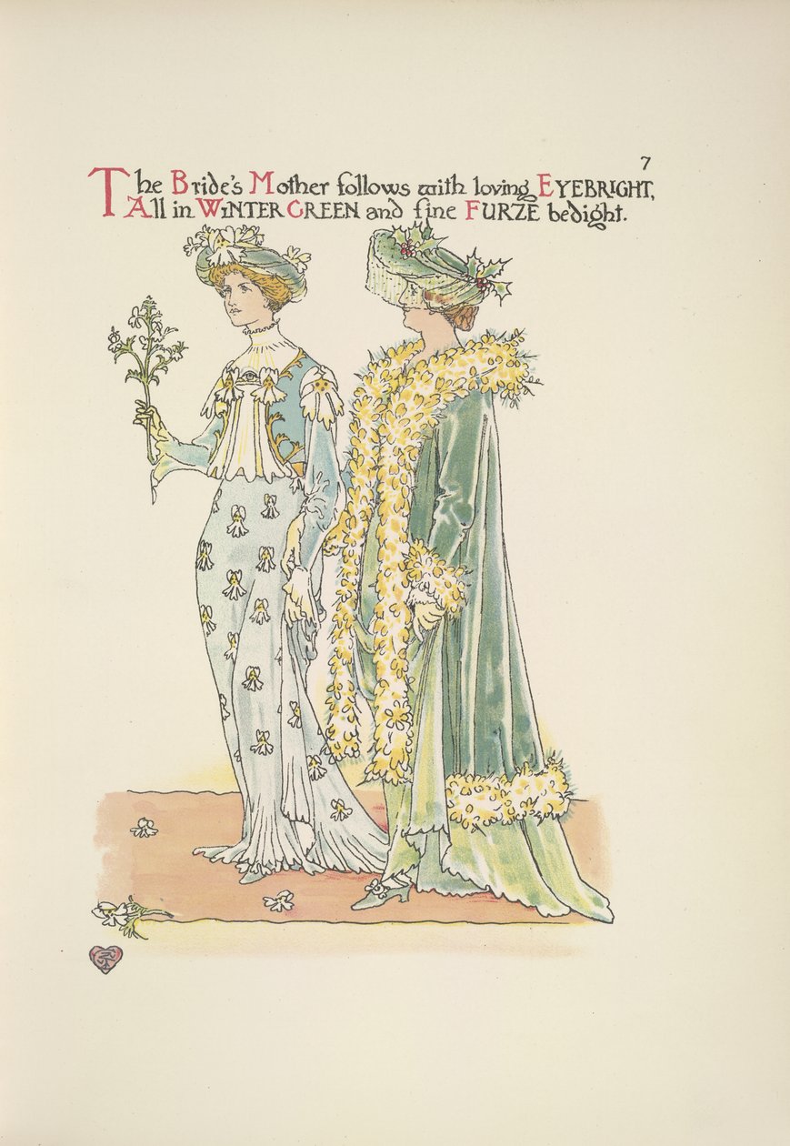 Die Mutter der Braut folgt mit liebevollem Augentrost von Walter Crane