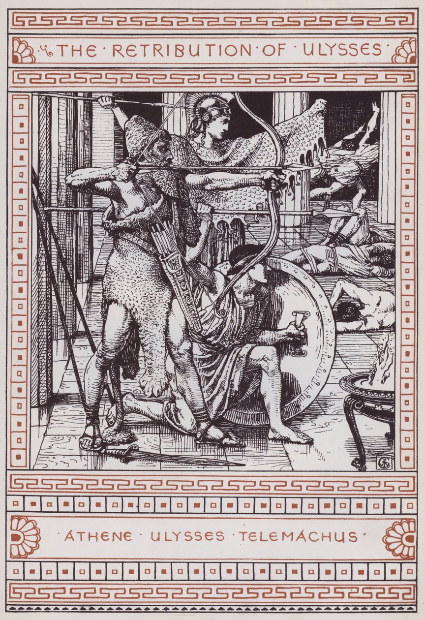 Die Vergeltung des Odysseus von Walter Crane