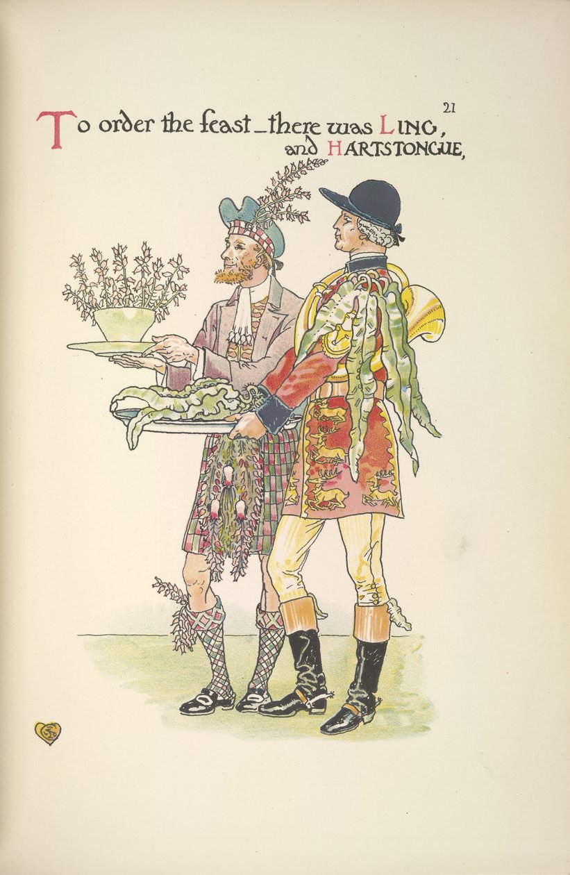 Zwei Diener, Ling und Hartstongue von Walter Crane