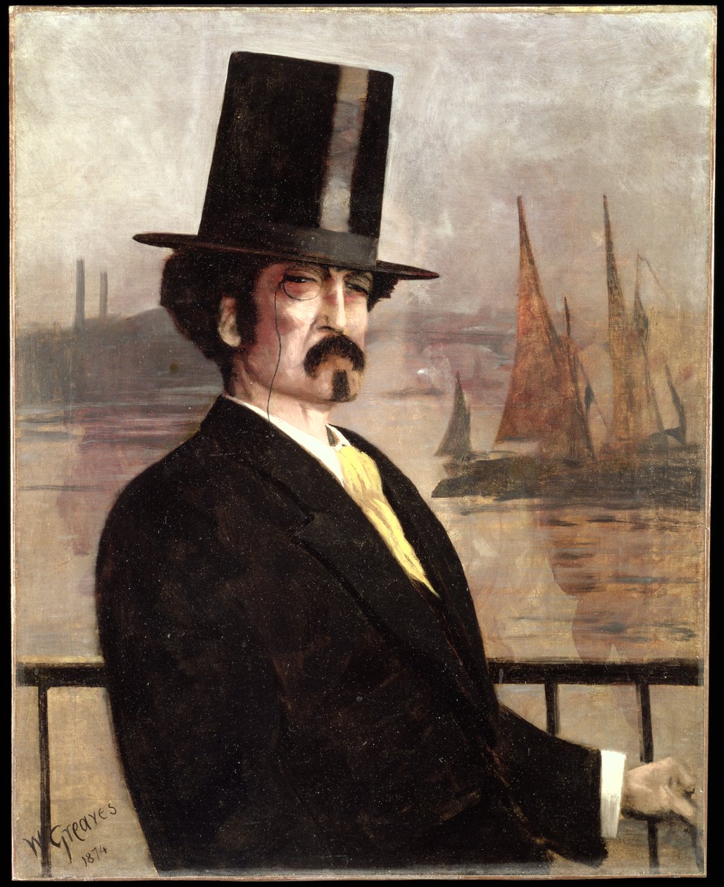 Porträt von Whistler an der Themse von Walter Greaves