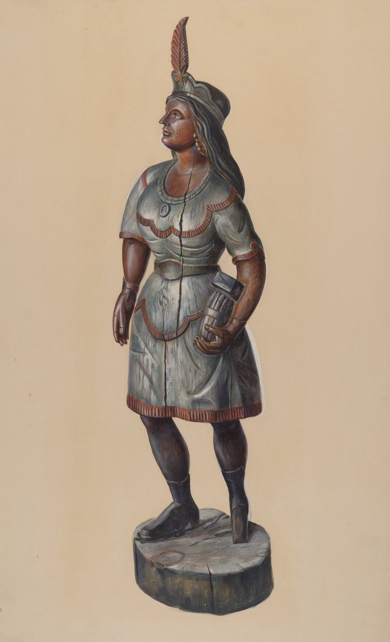 Zigarrenladen-Indianer, um 1937 von Walter Hochstrasser