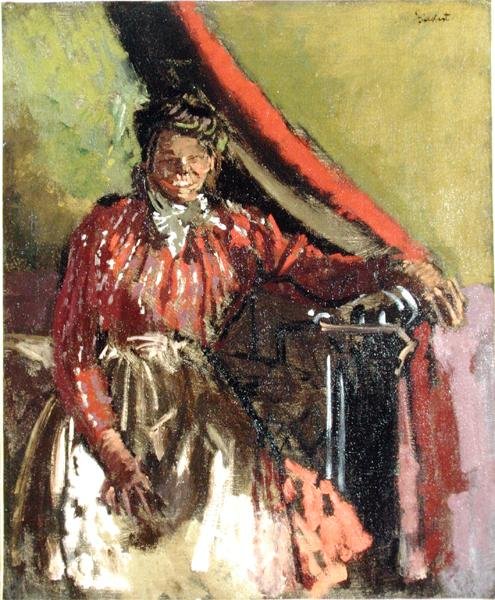 Frau, die auf einem Bett sitzt von Walter Richard Sickert