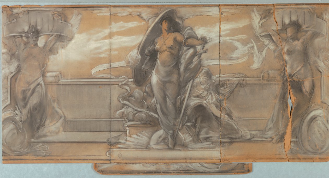 Wandbildentwurf von Walter Shirlaw